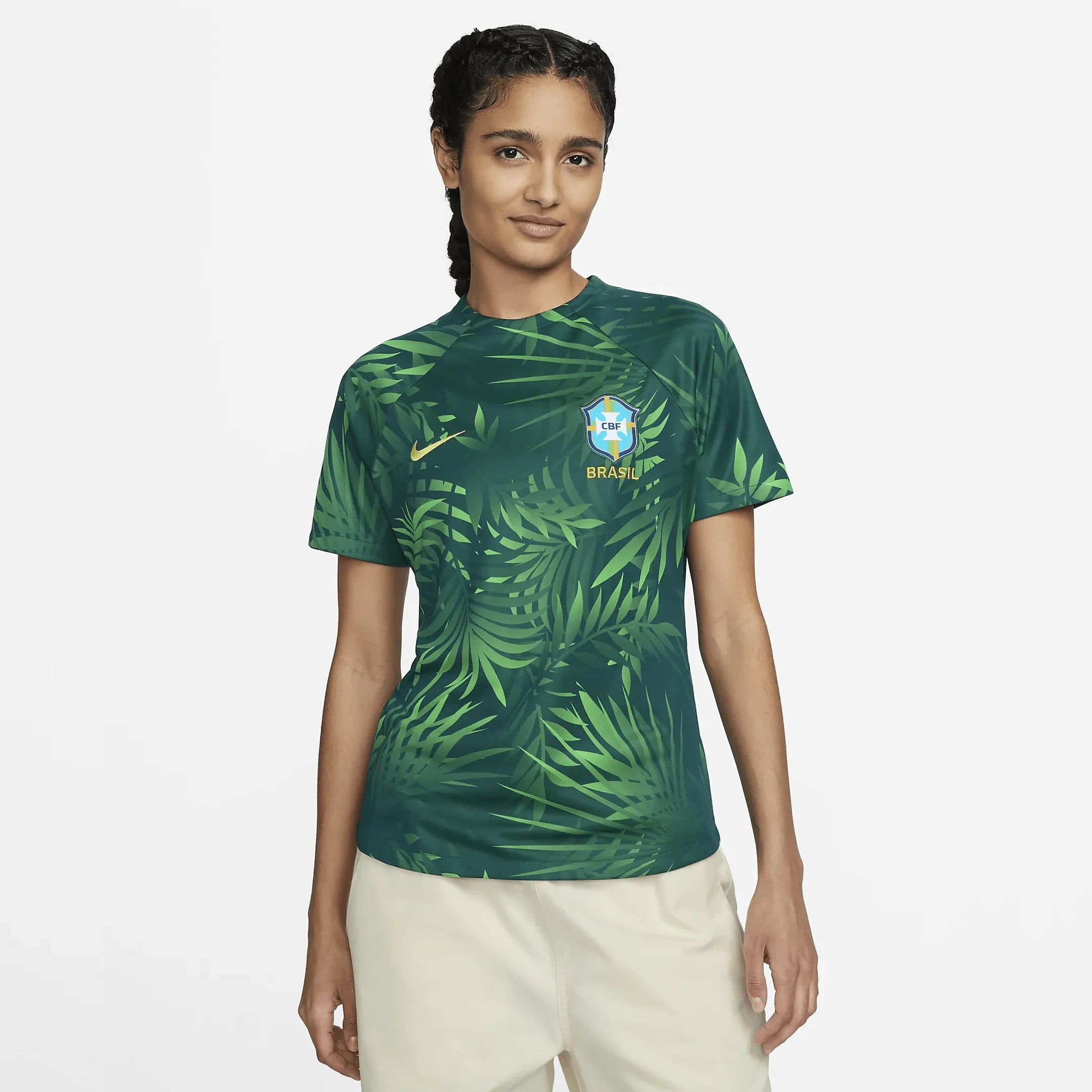 Camiseta Nike Brasil Pré-Jogo Feminina